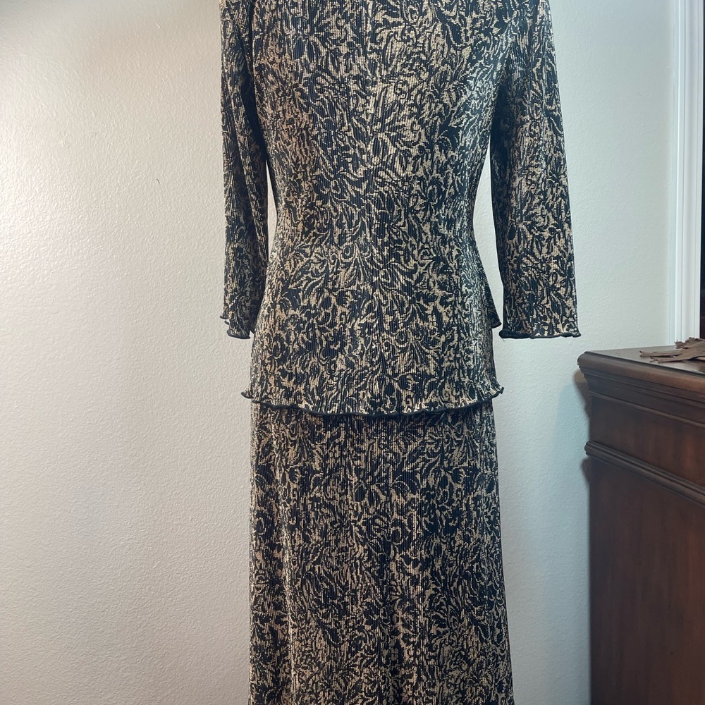 Vintage Connected Apparel Black Gold Beaded Sequin Dress Size 8 Evening Y2K 90’s - Picture 5 of 9